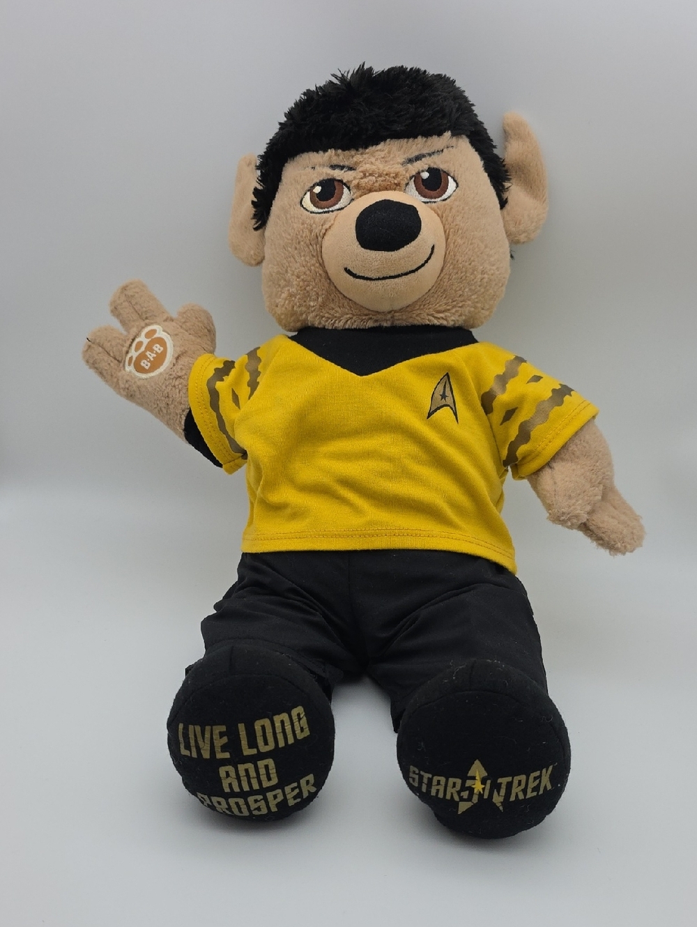 Build A Bear Star Trek Spock Plush Stuffed Vulcan Bear With Star Trek Shirt